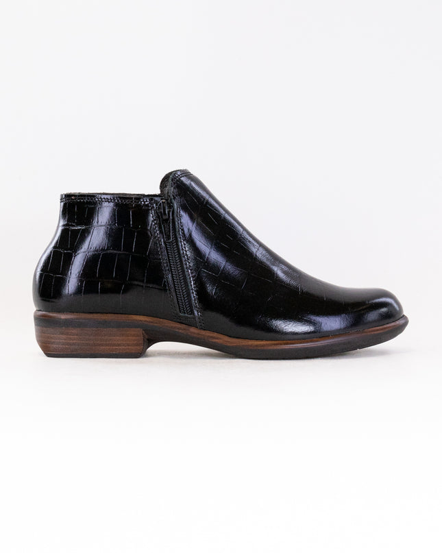 Naot Helm (Women's) - Black Croc Leather