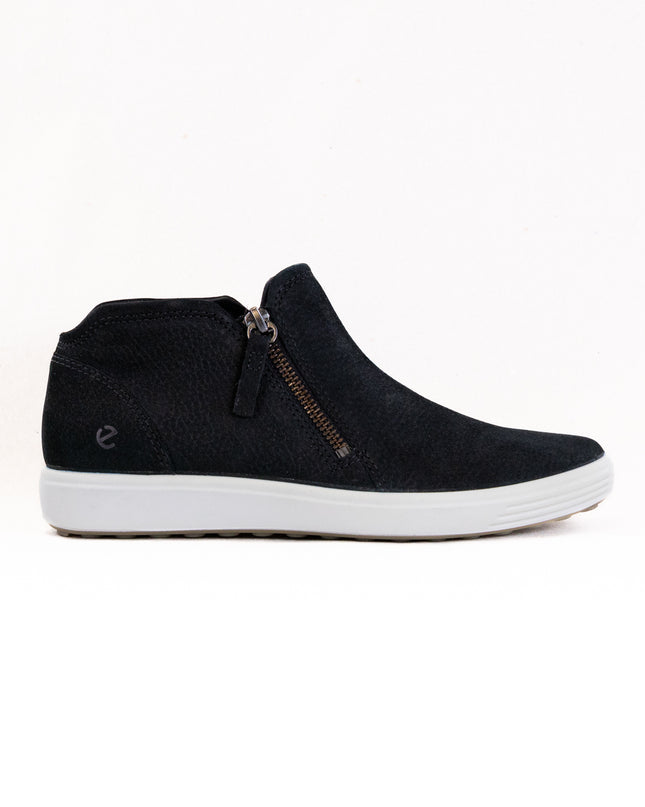 Ecco Soft 7 Side Zip Bootie (Women's) - Black