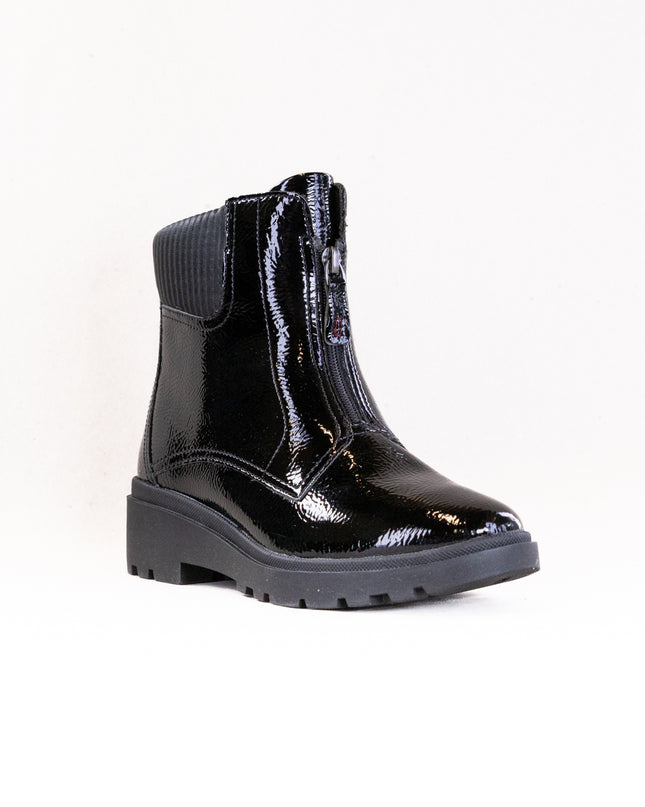 Clarks Calla Zip (Women's) - Black Crinkle Patent