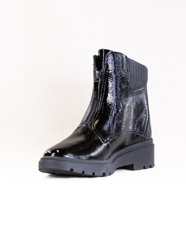 Clarks Calla Zip (Women's) - Black Crinkle Patent