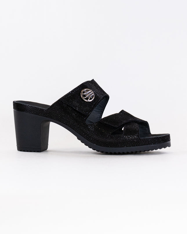 Vital Petra Mule Sandal (Women's) - Black Metallic Leather