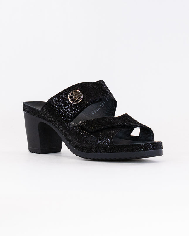 Vital Petra Mule Sandal (Women's) - Black Metallic Leather