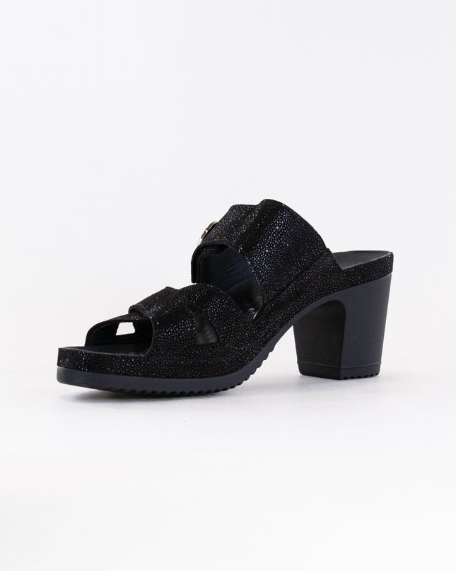 Vital Petra Mule Sandal (Women's) - Black Metallic Leather