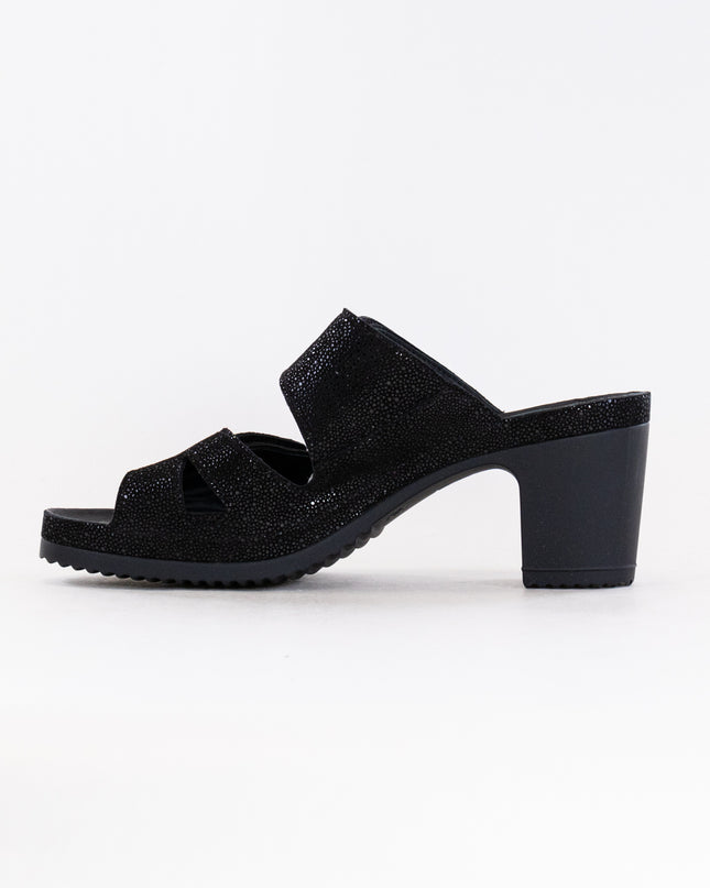 Vital Petra Mule Sandal (Women's) - Black Metallic Leather