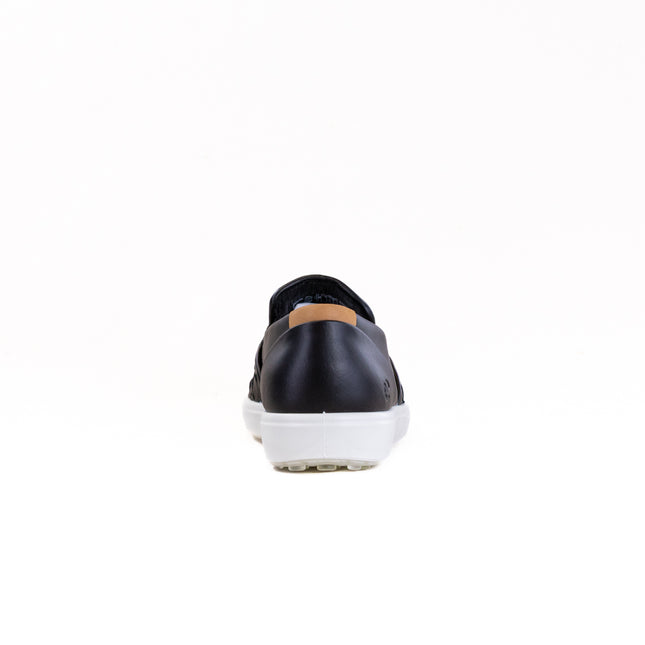 Ecco Soft 7 Woven Leather Slip-On (Women's) - Black