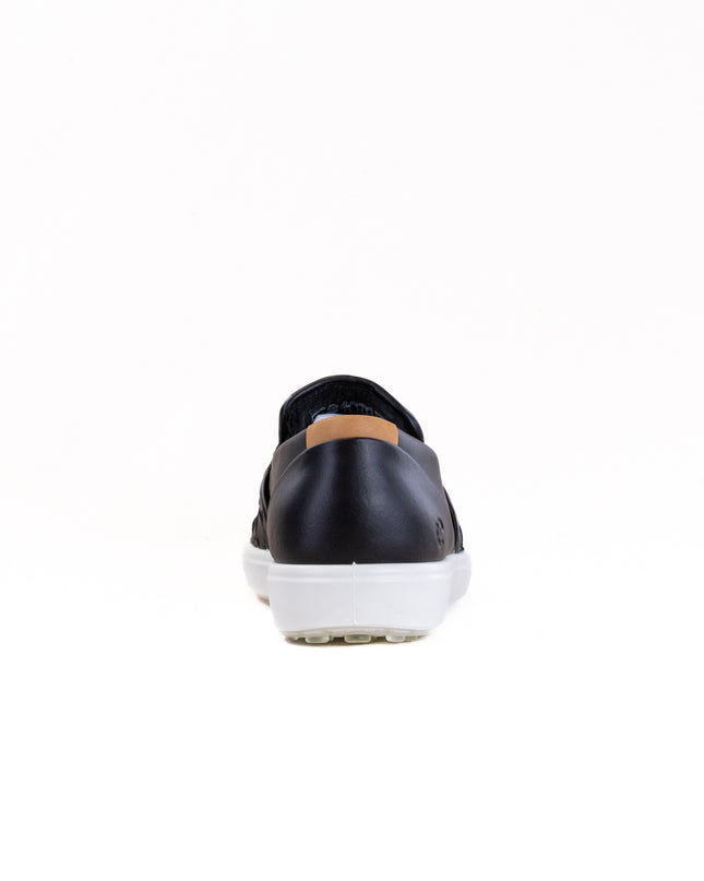 Ecco Soft 7 Woven Leather Slip-On (Women's) - Black