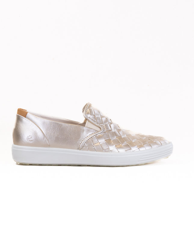 Ecco Soft 7 Woven Leather Slip-On (Women's) - Metallics