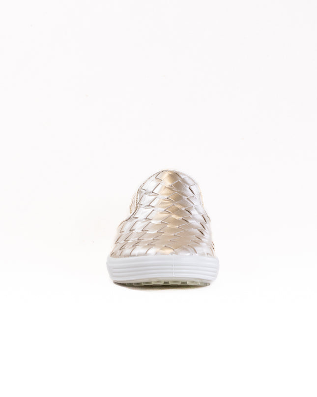Ecco Soft 7 Woven Leather Slip-On (Women's) - Metallics