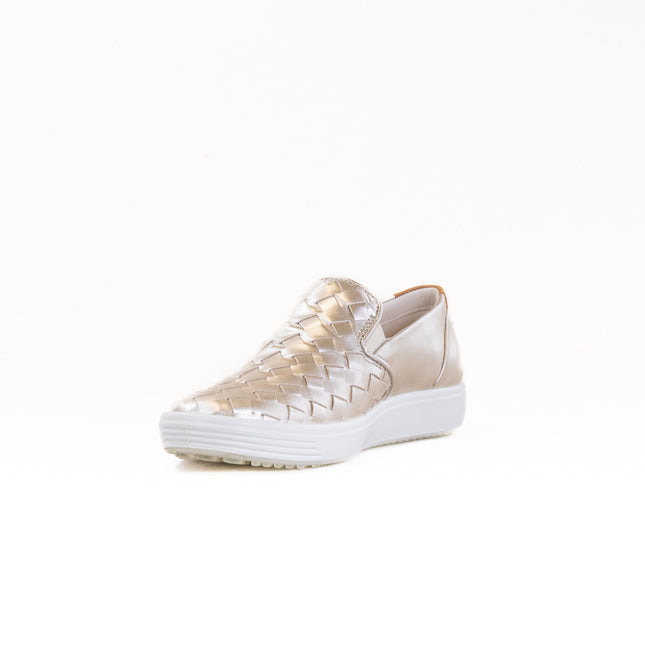 Ecco Soft 7 Woven Leather Slip-On (Women's) - Metallics