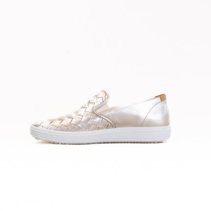 Ecco Soft 7 Woven Leather Slip-On (Women's) - Metallics