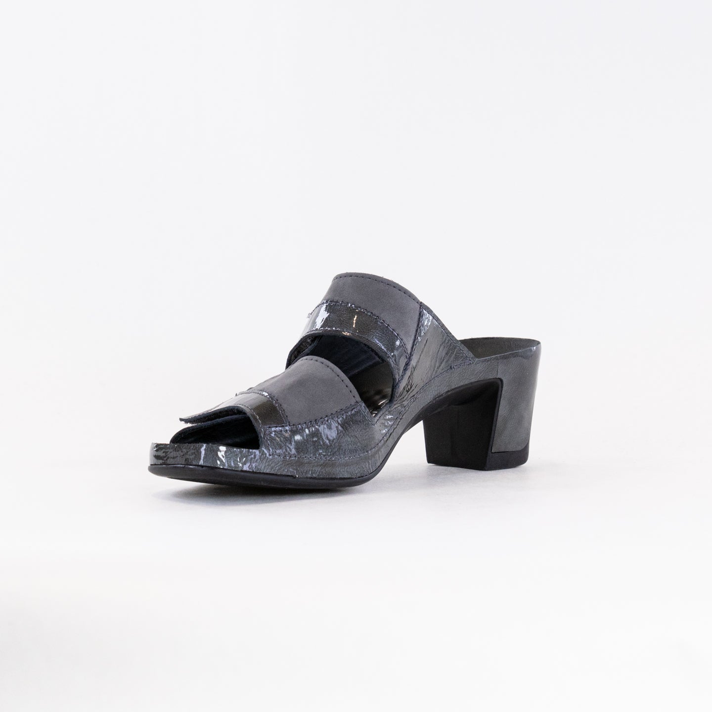 Vital Joy Mule Sandal (Women's) - Apache Grey Nubuck/Patent Leather