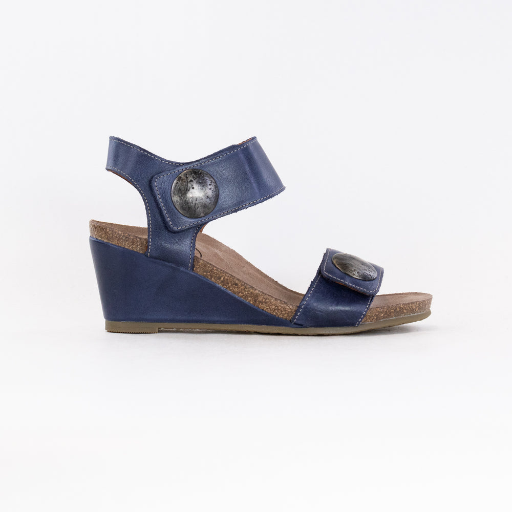 Taos Carousel 3 Wedge Sandal (Women's) - Dark Blue Leather