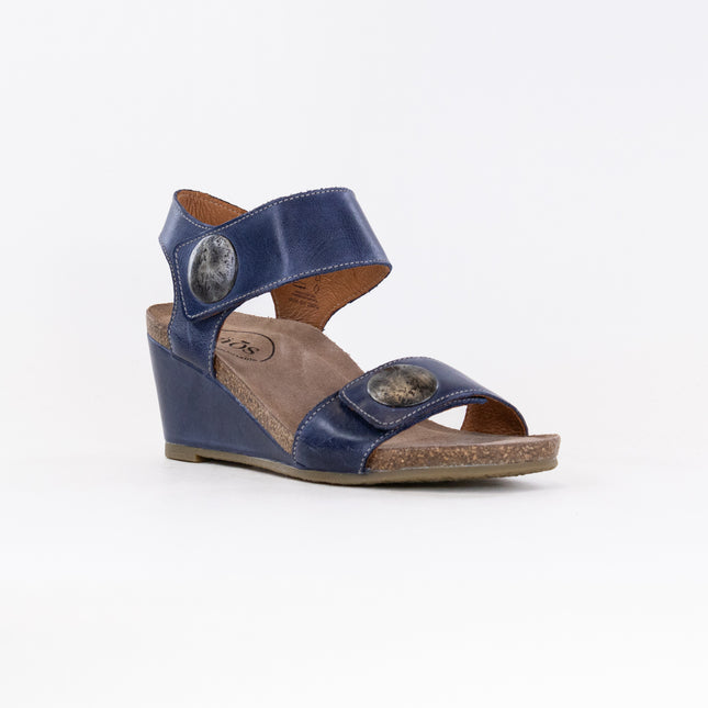 Taos Carousel 3 Wedge Sandal (Women's) - Dark Blue Leather