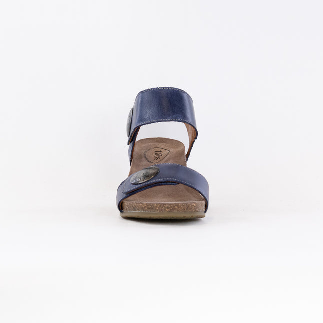 Taos Carousel 3 Wedge Sandal (Women's) - Dark Blue Leather