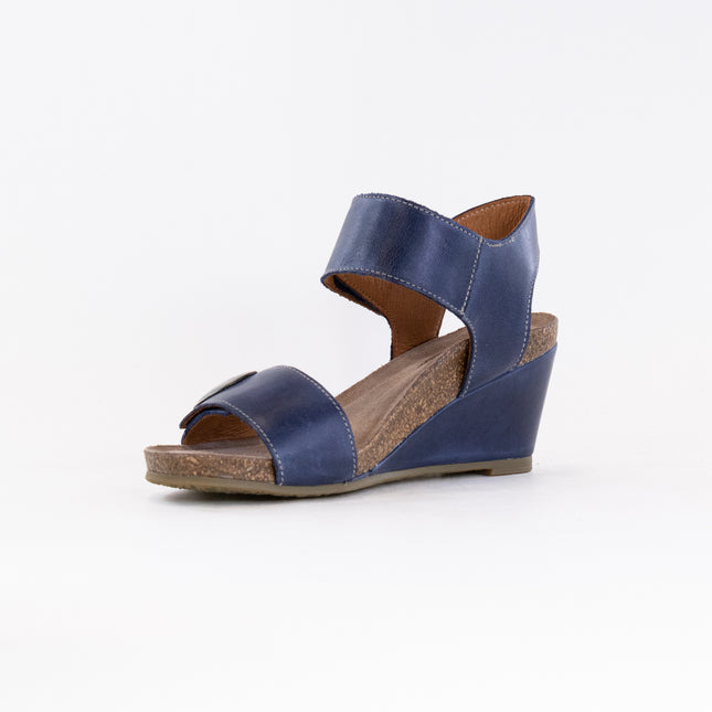 Taos Carousel 3 Wedge Sandal (Women's) - Dark Blue Leather