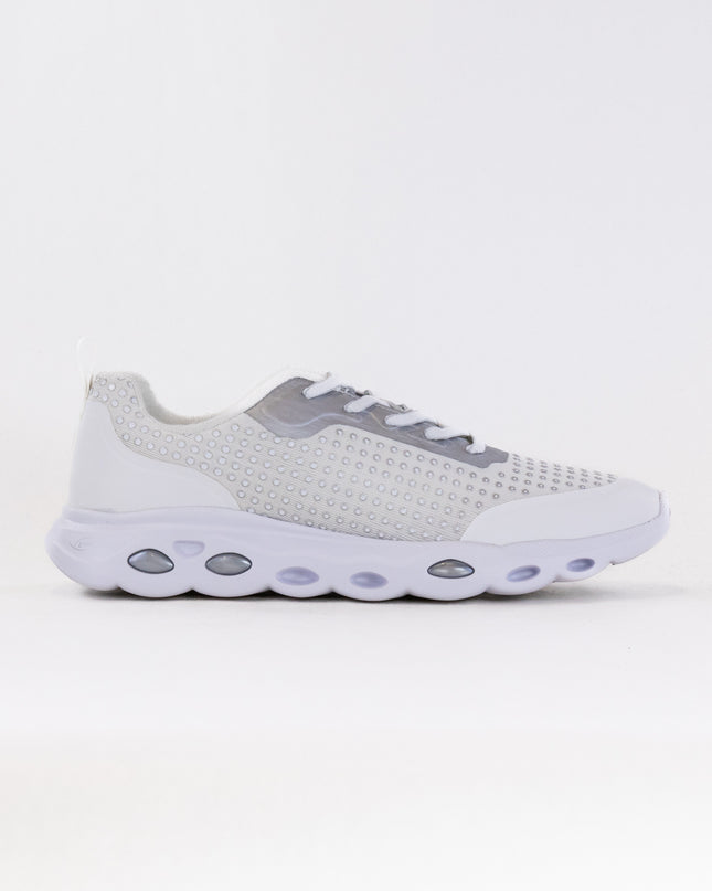 Ara Montclair Memory Foam Lace Up Sneaker (Women's) - White/Silver