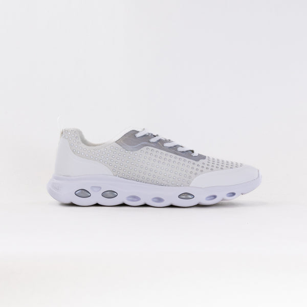 Ara Montclair Memory Foam Lace Up Sneaker (Women's) - White/Silver