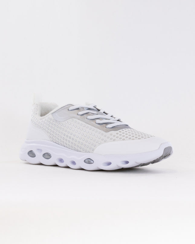 Ara Montclair Memory Foam Lace Up Sneaker (Women's) - White/Silver