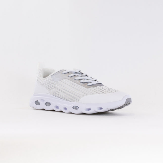 Ara Montclair Memory Foam Lace Up Sneaker (Women's) - White/Silver