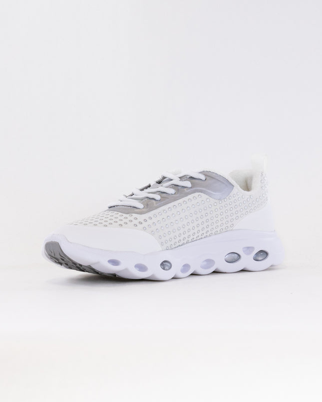 Ara Montclair Memory Foam Lace Up Sneaker (Women's) - White/Silver