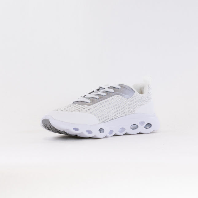 Ara Montclair Memory Foam Lace Up Sneaker (Women's) - White/Silver