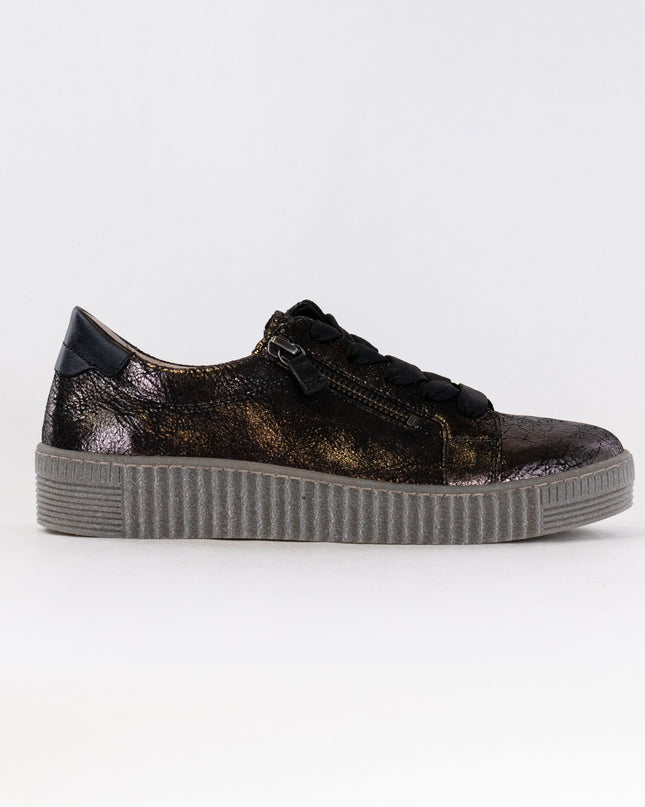 Gabor Zip Sneaker 33.334.37 (Women's) - Black Metallic
