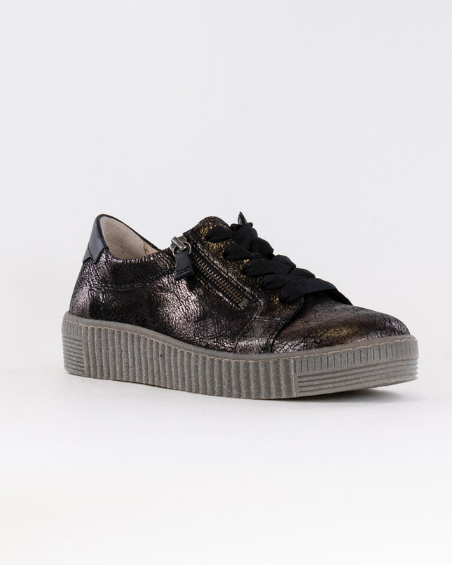 Gabor Zip Sneaker 33.334.37 (Women's) - Black Metallic