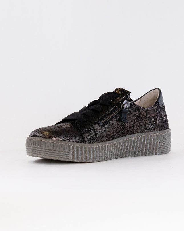 Gabor Zip Sneaker 33.334.37 (Women's) - Black Metallic