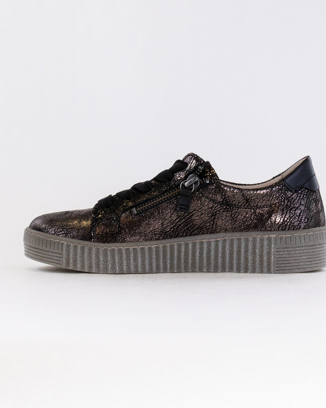 Gabor Zip Sneaker 33.334.37 (Women's) - Black Metallic