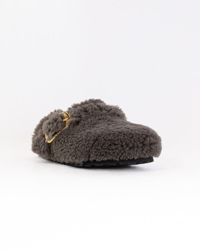 Birkenstock Boston Big Buckle Shearling (Women's) - Concrete Gray