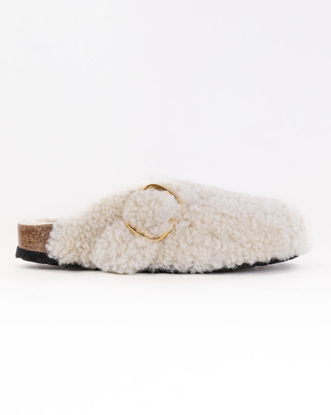 Birkenstock Boston Big Buckle Shearling (Women's) - Teddy Eggshell