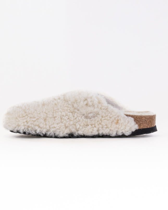 Birkenstock Boston Big Buckle Shearling (Women's) - Teddy Eggshell