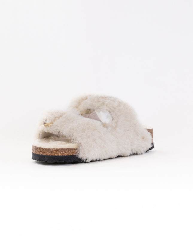 Birkenstock Arizona Big Buckle Shearling (Women's) - Teddy Eggshell