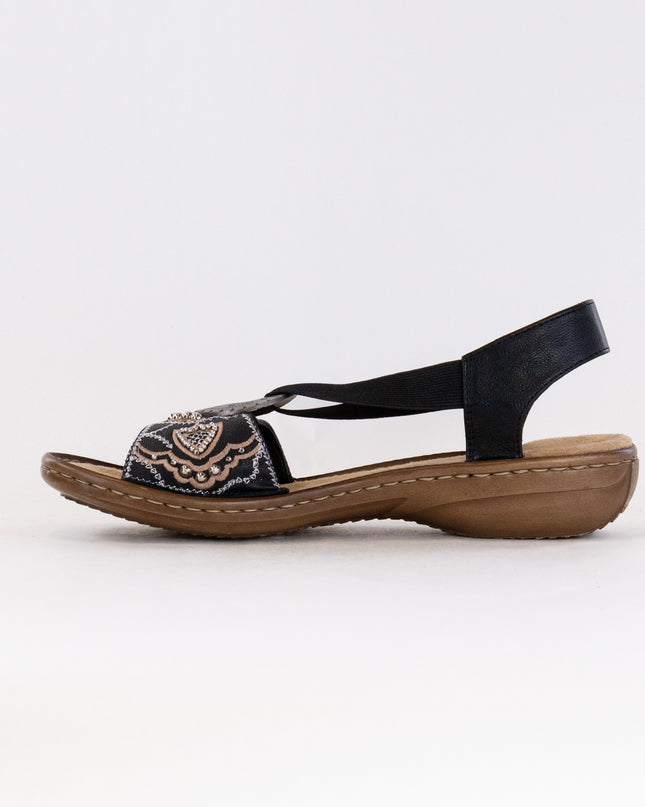 Rieker Regina Sandal (Women's) - Black