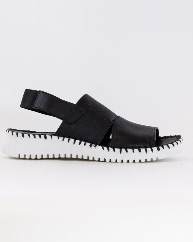 Eric Michael Sola Sandal (Women's) - Black Leather
