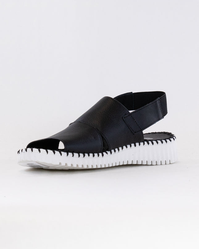 Eric Michael Sola Sandal (Women's) - Black Leather