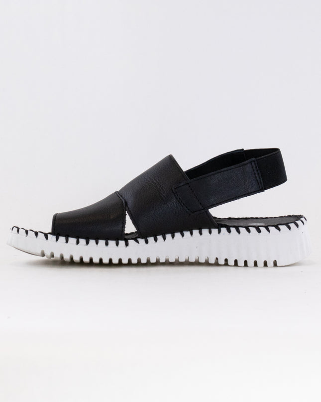 Eric Michael Sola Sandal (Women's) - Black Leather