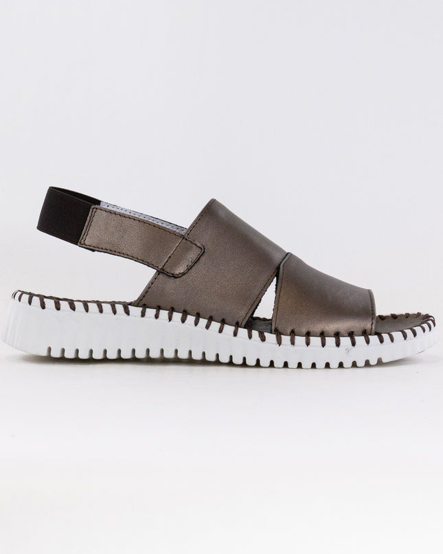 Eric Michael Sola Sandal (Women's) - Pewter Leather