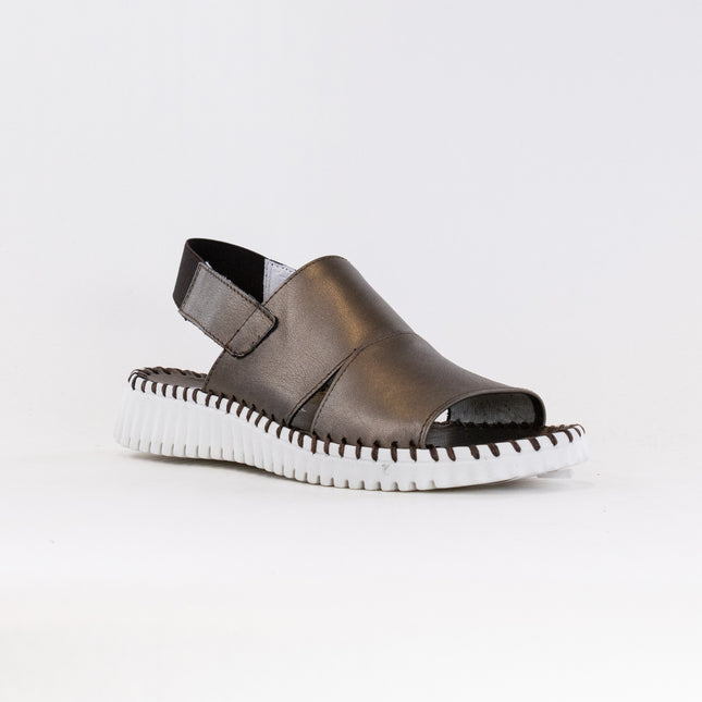 Eric Michael Sola Sandal (Women's) - Pewter Leather