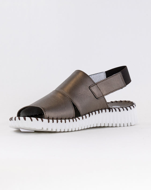 Eric Michael Sola Sandal (Women's) - Pewter Leather