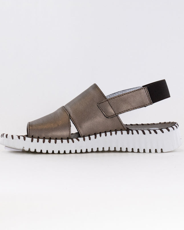 Eric Michael Sola Sandal (Women's) - Pewter Leather