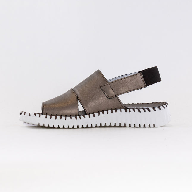 Eric Michael Sola Sandal (Women's) - Pewter Leather