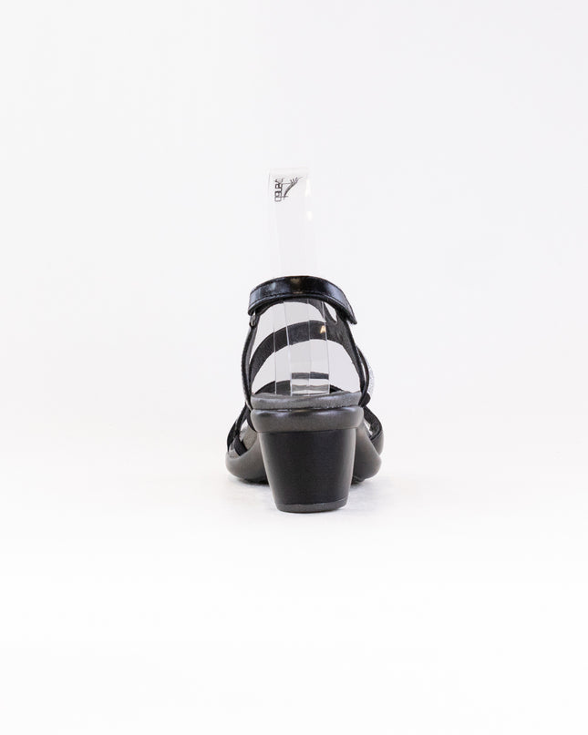 Naot Innovate (Women's) - Black Madras Lthr/Black w/ Clear Rhinestones