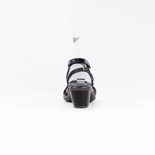Naot Innovate (Women's) - Black Madras Lthr/Black w/ Clear Rhinestones