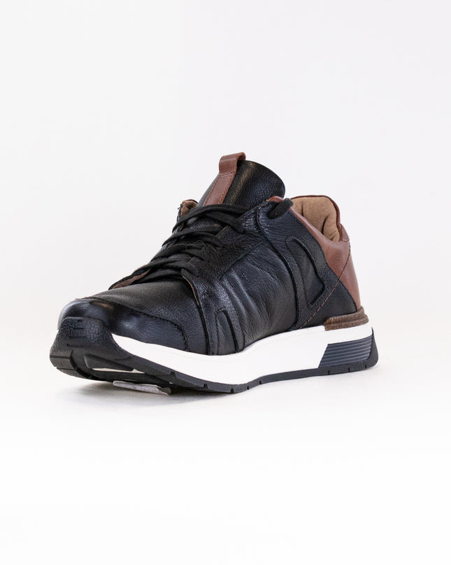 Naot Magnify (Men's) Soft Black Leather Chestnut