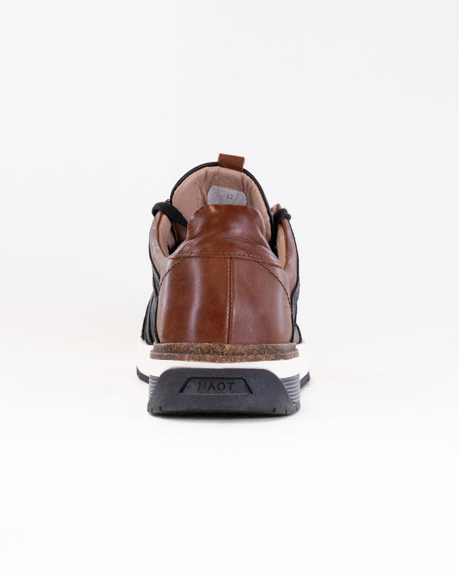 Naot Magnify (Men's) Soft Black Leather Chestnut