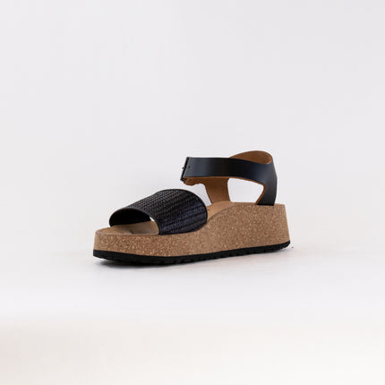 Birkenstock-Papillo Glenda (Women's) - Black Raffia Leather