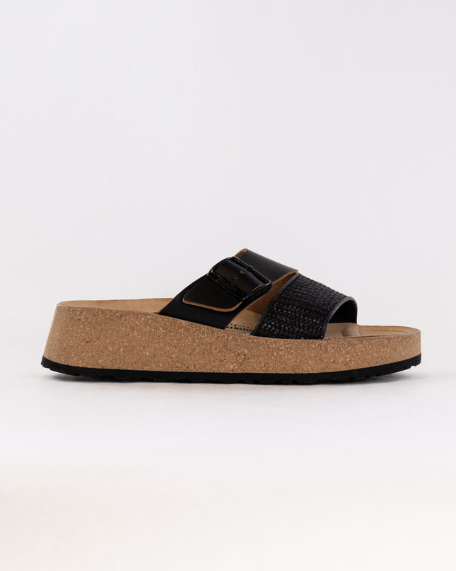 Birkenstock-Papillo Almina (Women's) - Black Raffia Leather