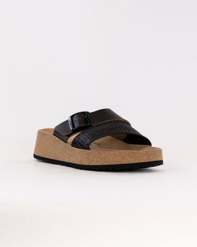 Birkenstock-Papillo Almina (Women's) - Black Raffia Leather
