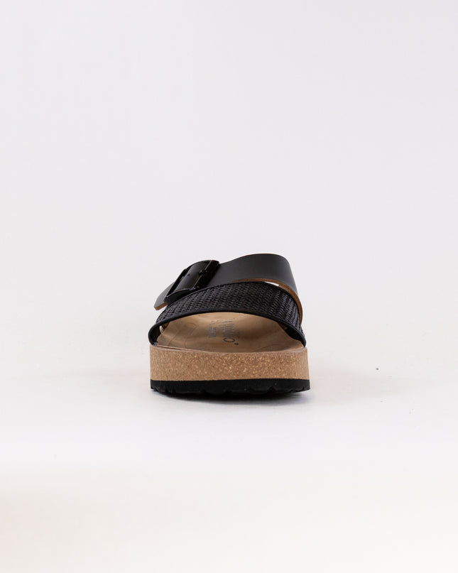 Birkenstock-Papillo Almina (Women's) - Black Raffia Leather